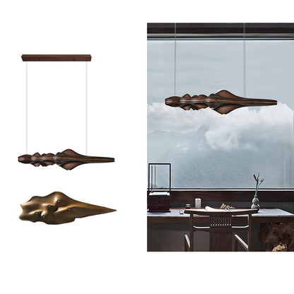 Solitude Pendant Lamp L 33.5″ x W 11.8″ x H 7.9″ / Dark Wood Color / Model A Pendant light