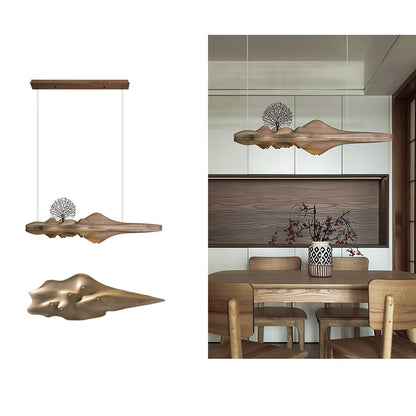 Solitude Pendant Lamp L 33.5″ x W 11.8″ x H 7.9″ / Light Wood Color / Model B Pendant light