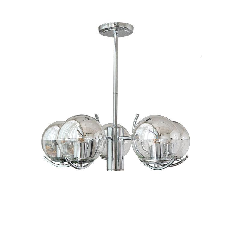 Space Ball Chandelier 5 heads ? 25.5″ x H 26.7″ / Dia 65cm x H 68cm / Silver Chandelier