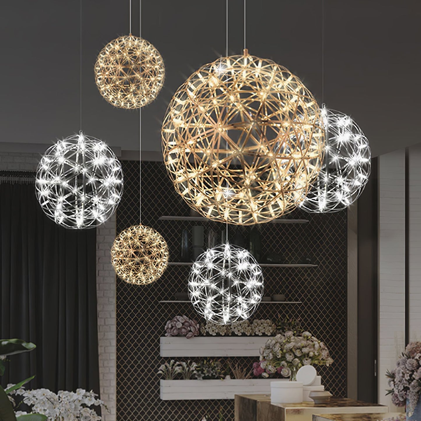 Silver Spark Ball Pendant Light Pendant light