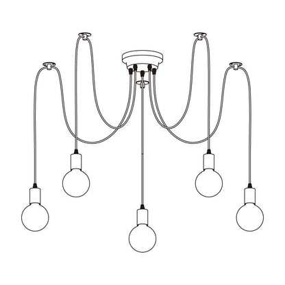 Spider Ceiling Chandelier 5heads Dia 5.9″ / Dia 15cm / Black Chandelier