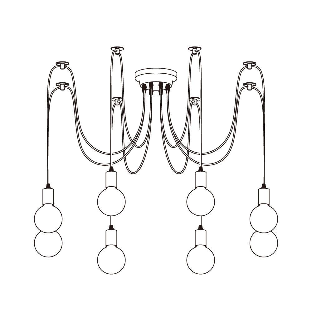 Spider Ceiling Chandelier 8heads Dia 5.9″ / Dia 15cm / White Chandelier