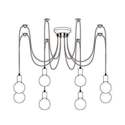 Spider Ceiling Chandelier 8heads Dia 5.9″ / Dia 15cm / White Chandelier