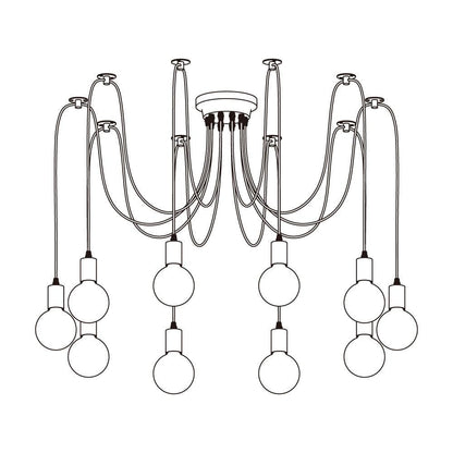 Spider Ceiling Chandelier 10heads Dia 7.8″ / Dia 20cm / Black Chandelier
