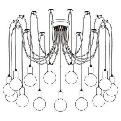 Spider Ceiling Chandelier 15heads Dia 7.8″ / Dia 20cm / Black Chandelier