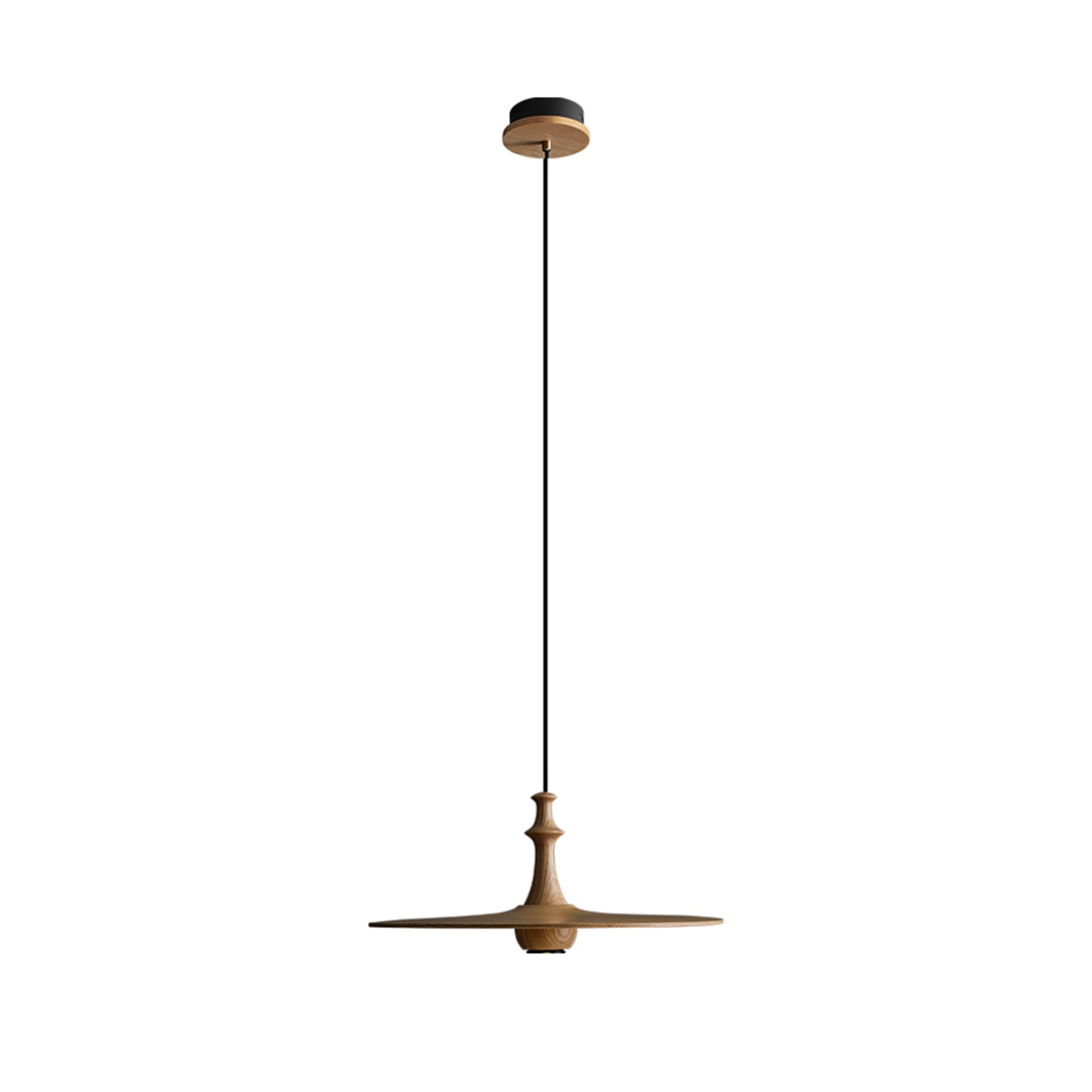 Spindle Disc Pendant Lamp 1 head: Dia 17.7″ x H 7.9″ / Wood Color Pendant light