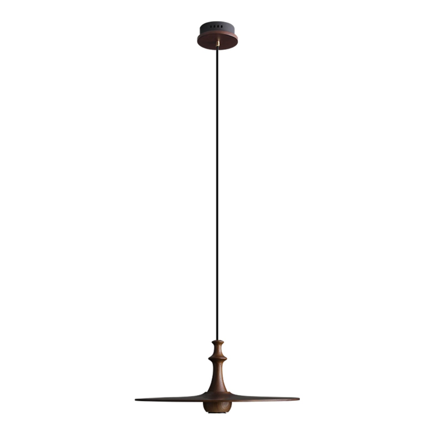 Spindle Disc Pendant Lamp 1 head: Dia 17.7″ x H 7.9″ / Walnut Color Pendant light
