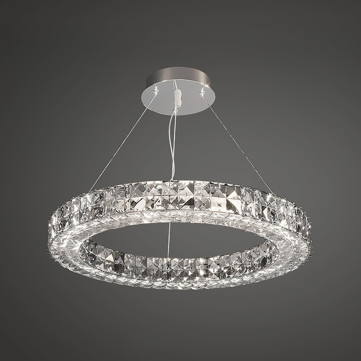 Spiridon Chandelier Dia 23.6 ″ x H 59″ / Dia 60cm x H 150cm / Silver / Warm White Chandelier