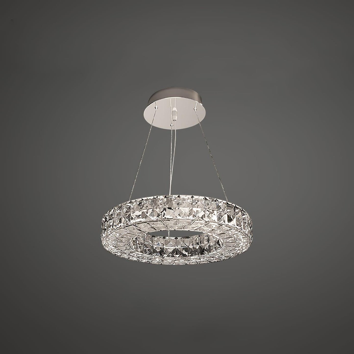 Spiridon Chandelier Dia 15.7″ x H 59″ / Dia 40cm x H 150cm / Silver / Warm White Chandelier