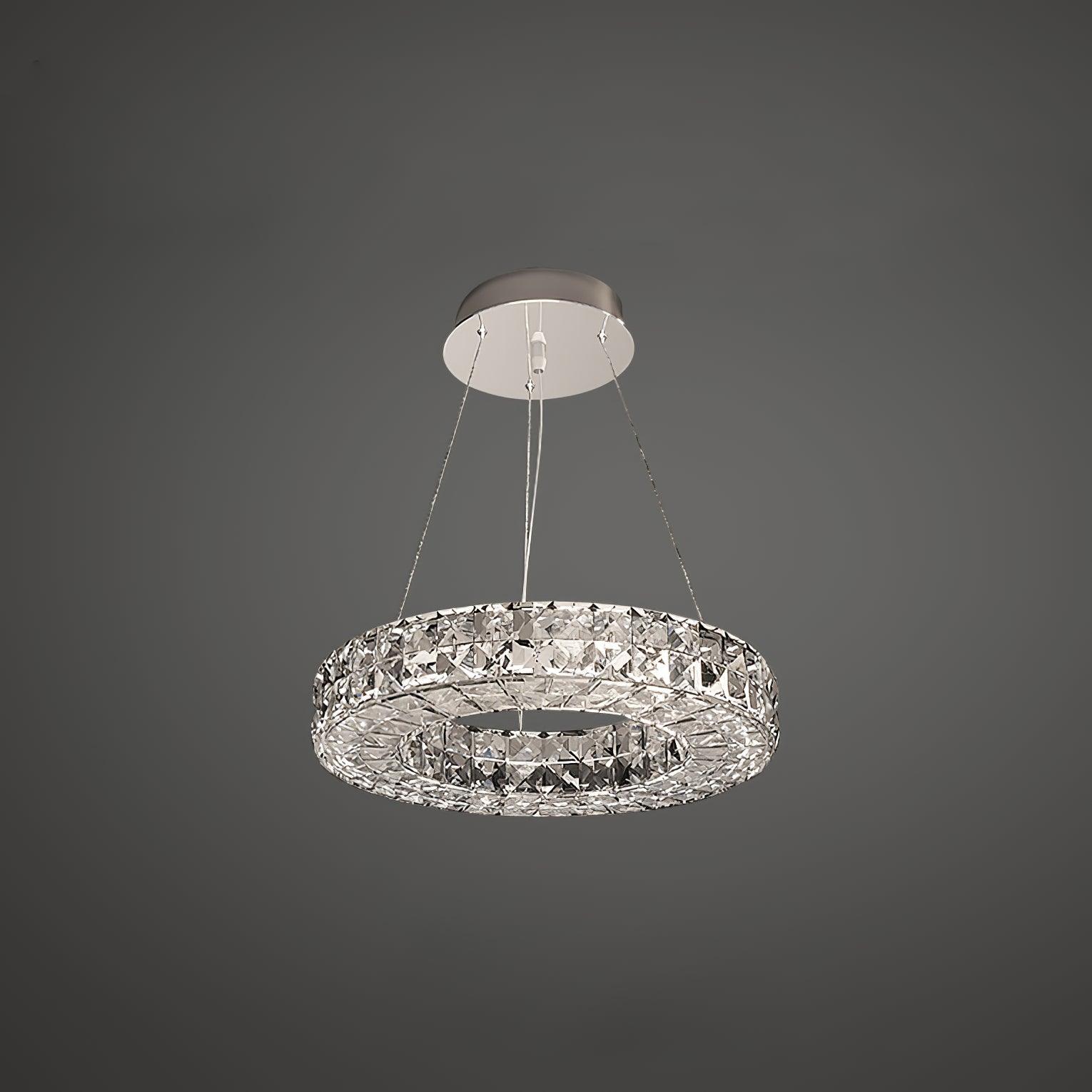 Spiridon Chandelier Dia 15.7″ x H 59″ / Dia 40cm x H 150cm / Silver / Warm White Chandelier