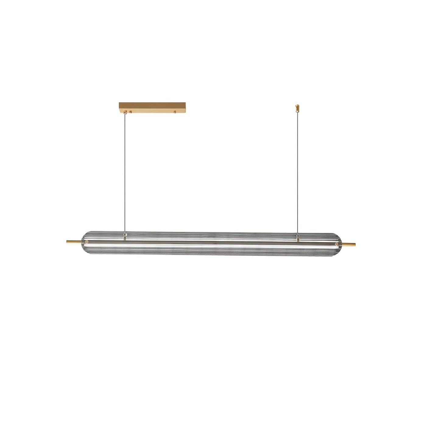 Sputnik Brass Chandelier Model A Long style L 39.4″ x W 1.7″ x H 3.1″ / L 100cm x W 5cm x H 8cm / Brass & Smoke gray