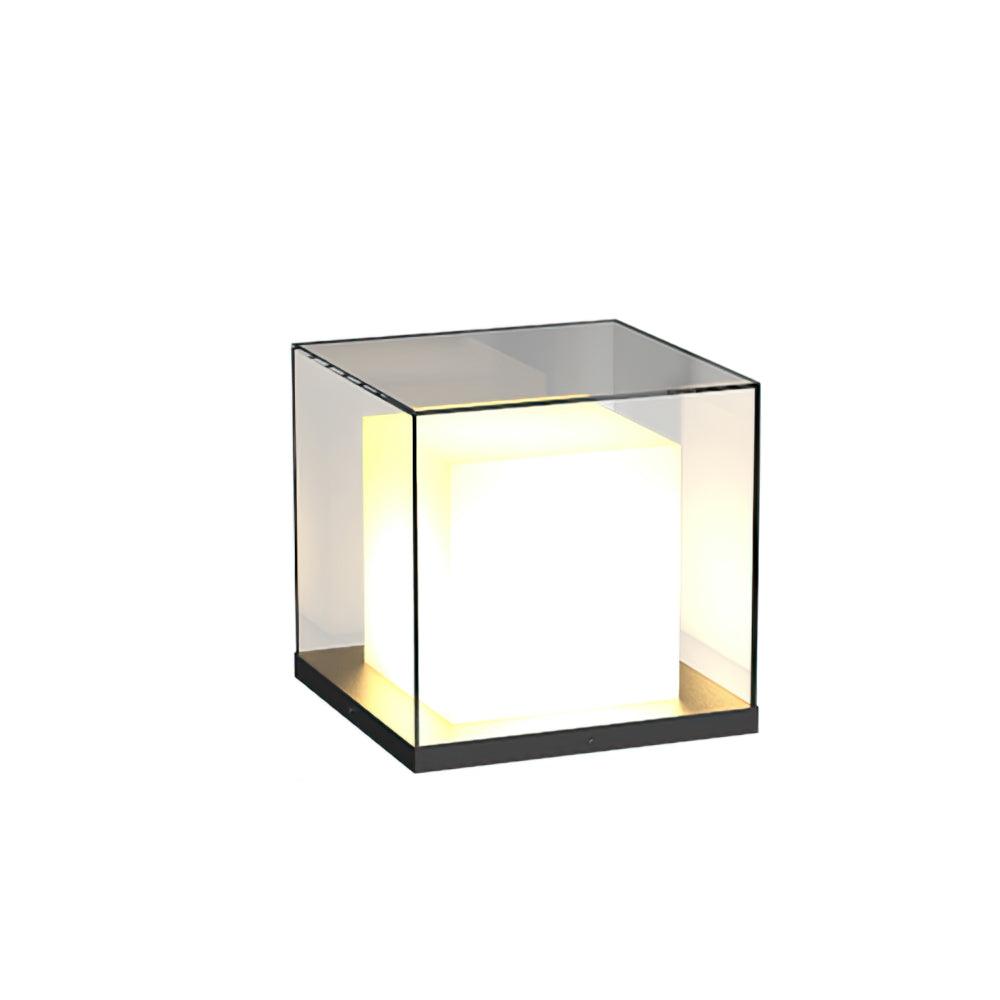 Square Box Outdoor Post Light ? 15.7″ x H 15.7″ / Dia 40cm x H 40cm / Model A: Wired Version Model / Warm Light Table