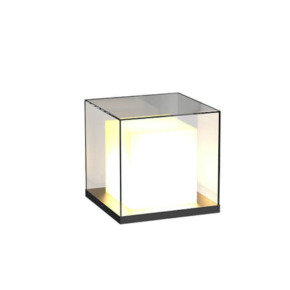 Square Box Outdoor Post Light ? 15.7″ x H 15.7″ / Dia 40cm x H 40cm / Model A: Wired Version Model / Warm Light Table