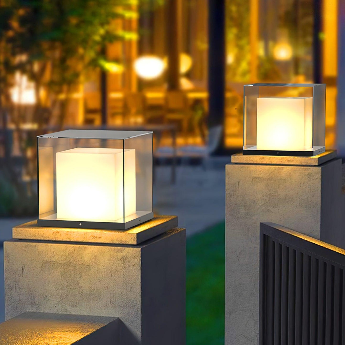 Square Box Outdoor Post Light Table lamp