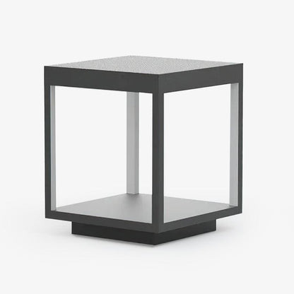 Square Frame Fence Post Garden Light L 15.7″ x W 15.7″ x H 16.5″ / L 40cm x W 40cm x H 42cm / Black / Warm Light Table