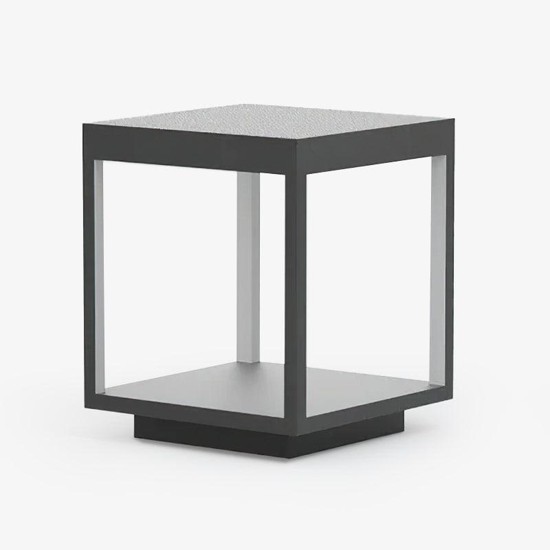 Square Frame Post Outdoor Light L 15.7″ x W 15.7″ x H 16.5″ / L 40cm x W 40cm x H 42cm / Black / Warm Light Table lamp