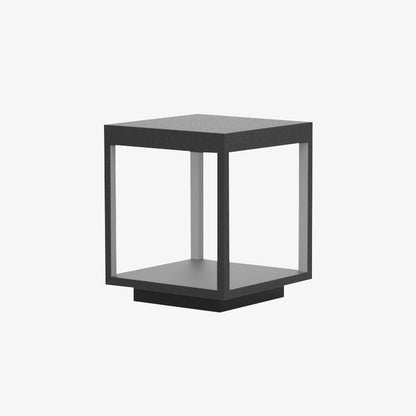Square Frame Fence Post Garden Light L 9.8″ x W 9.8″ x H 10.6″ / L 25cm x W 25cm x H 27cm / Black / Warm Light Table