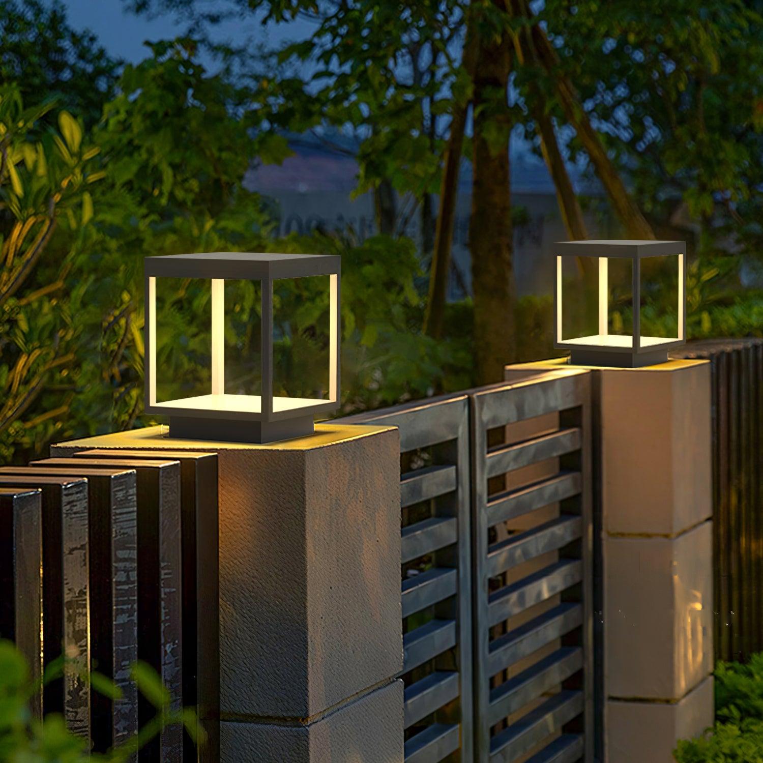 Square Frame Fence Post Garden Light Table lamp