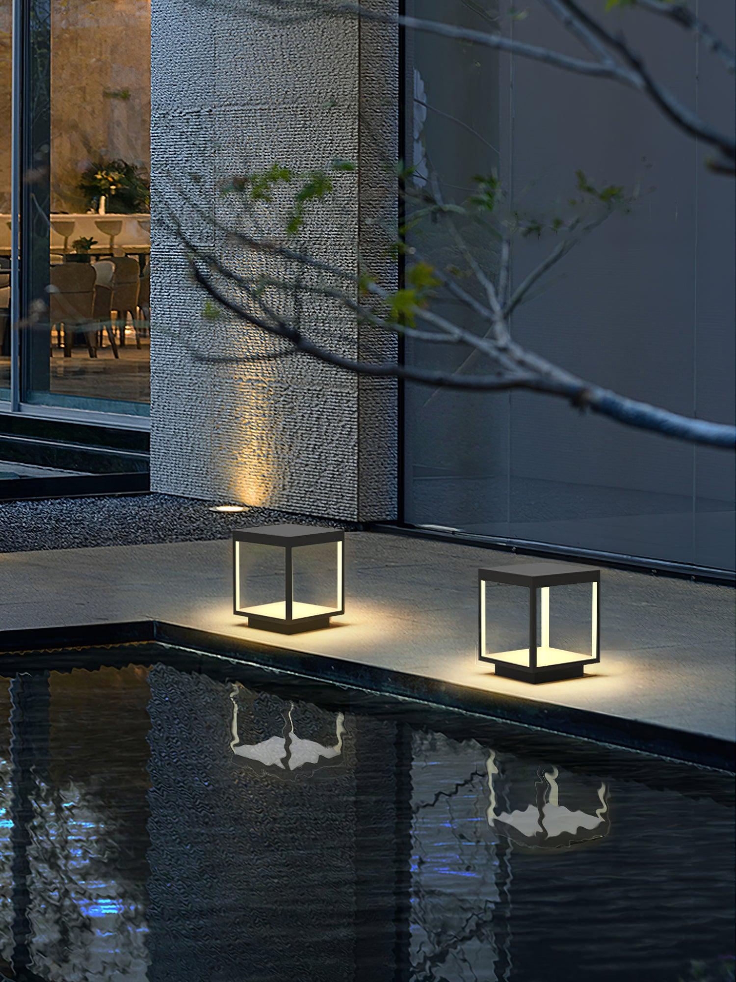 Square Frame Fence Post Garden Light Table lamp