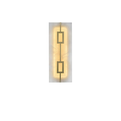 Square Marble Wall Lamp W 6.5″ x H 16.7″ / W 16.5cm x H 42.5cm / Brass & White / Warm Light Wall lamp