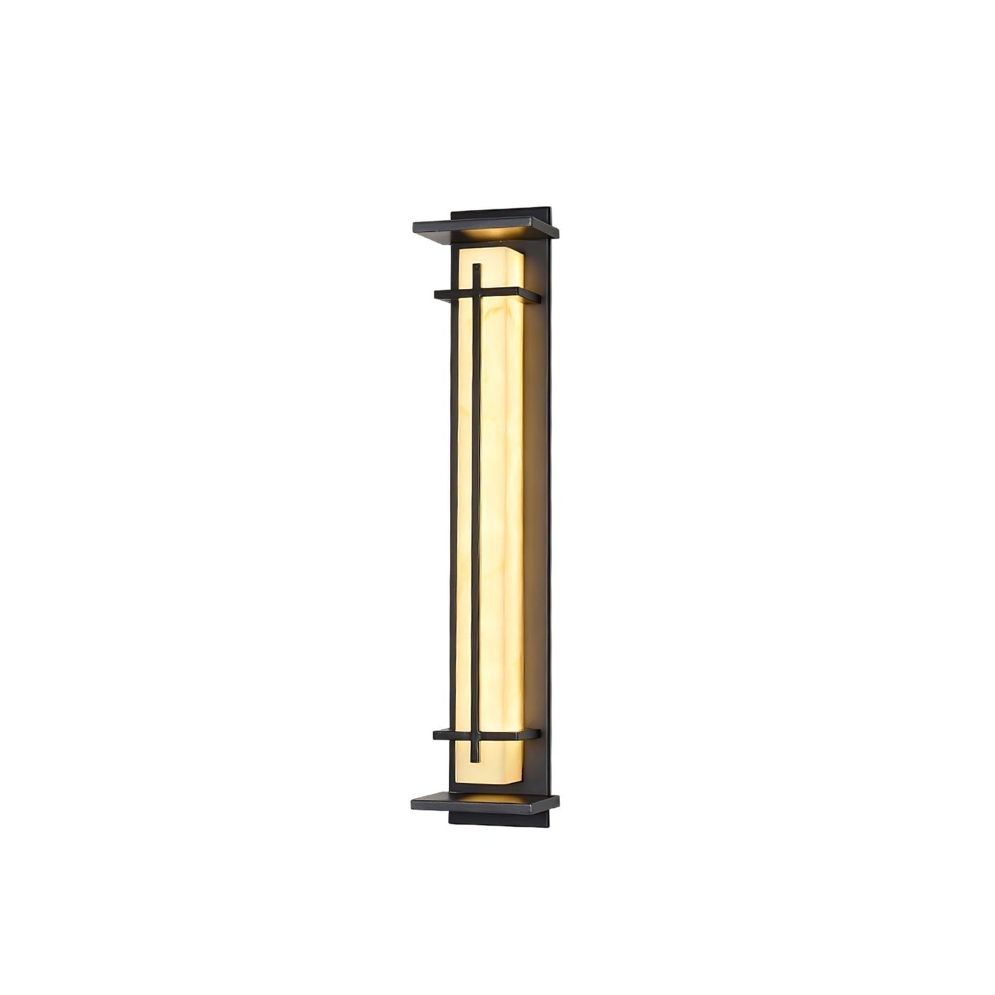Square Outdoor Wall Light L 4.7″ x W 6.3″ x H 27.6″ / L 12cm x W 16cm x H 70cm / Black & White / Warm Light Wall lamp