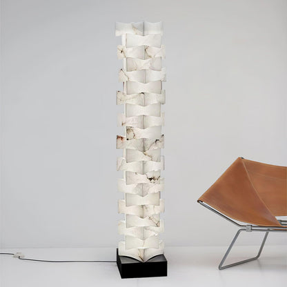 Stacked Alabaster Squares Floor Lamp Floor lamp