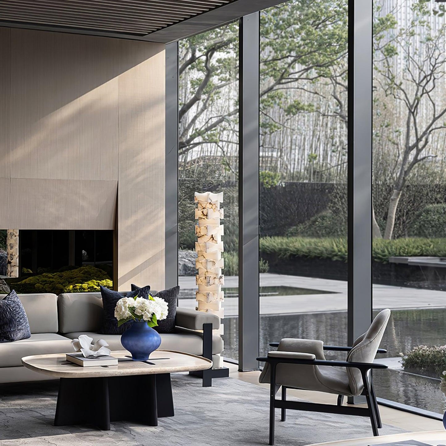 Stacked Alabaster Squares Floor Lamp Floor lamp