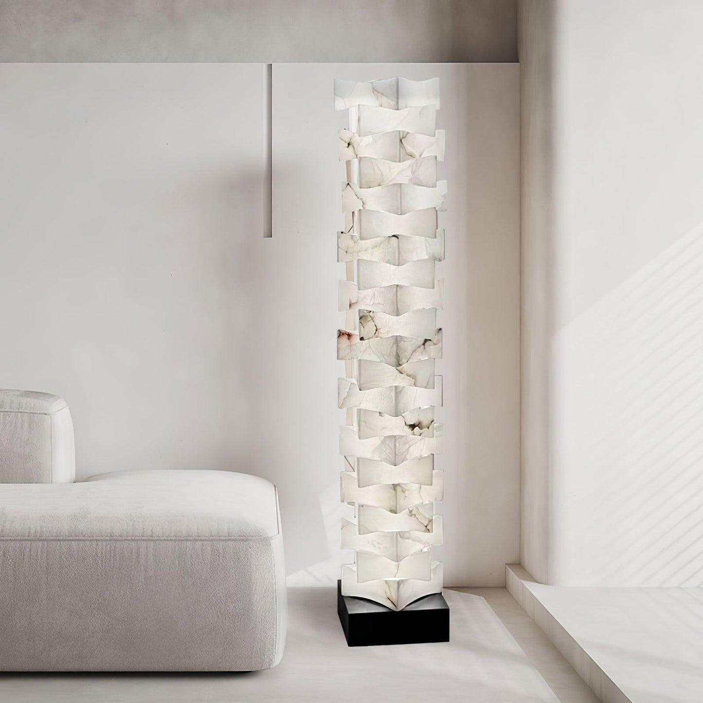 Stacked Alabaster Squares Floor Lamp Floor lamp