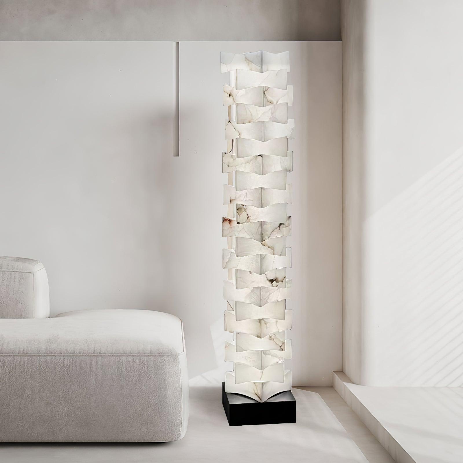 Stacked Alabaster Squares Floor Lamp Floor lamp