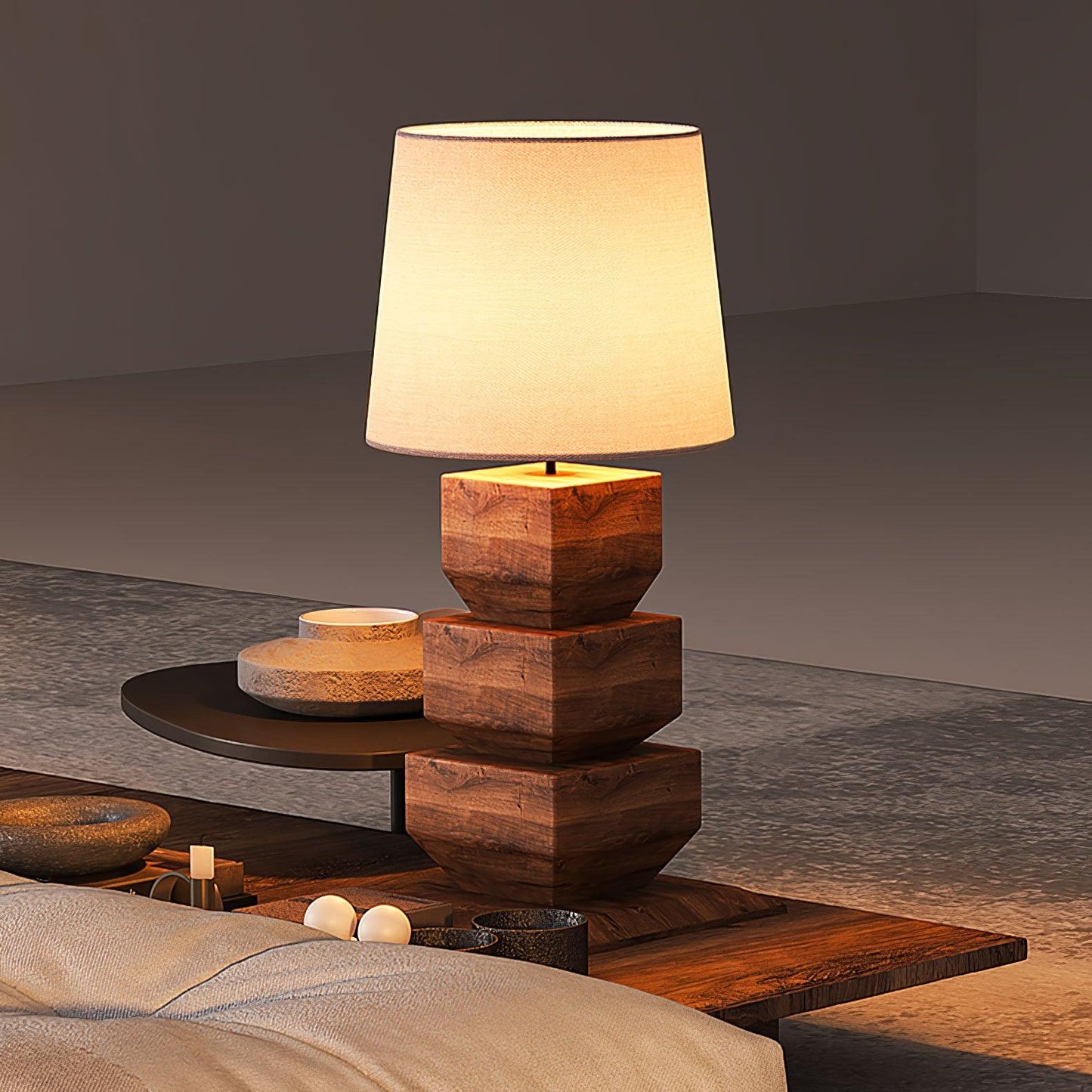 Stacked Wooden Table Lamp Table lamp