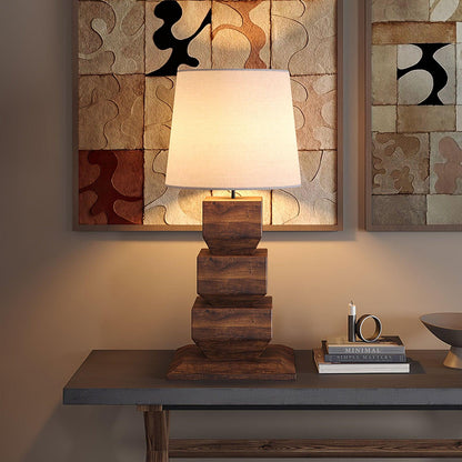 Stacked Wooden Table Lamp Table lamp