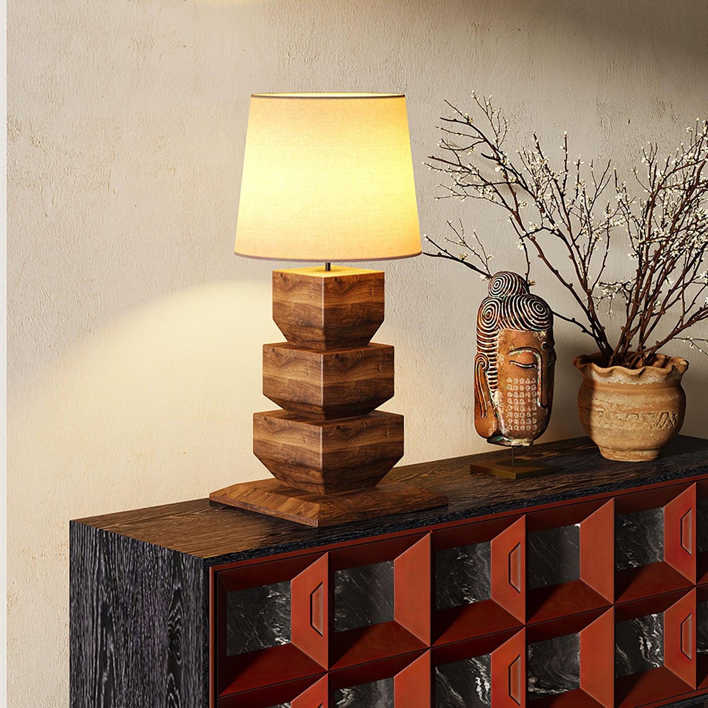 Stacked Wooden Table Lamp Table lamp