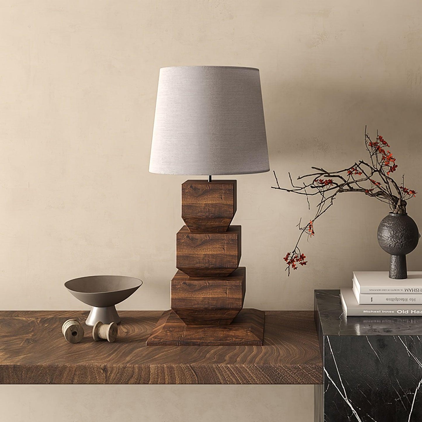 Stacked Wooden Table Lamp Table lamp
