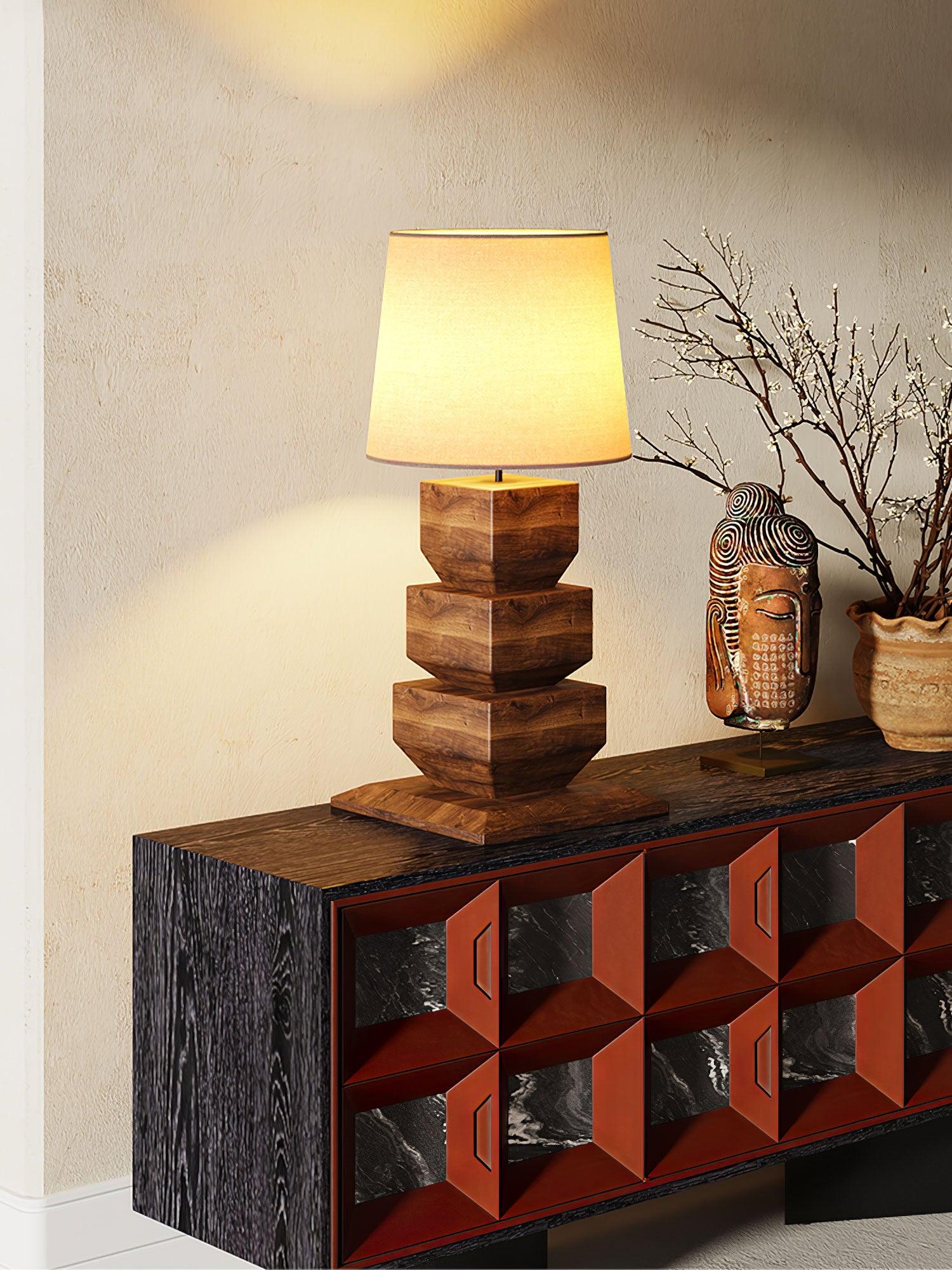 Stacked Wooden Table Lamp Table lamp