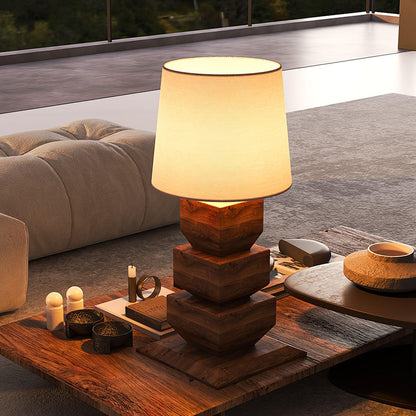 Stacked Wooden Table Lamp Table lamp