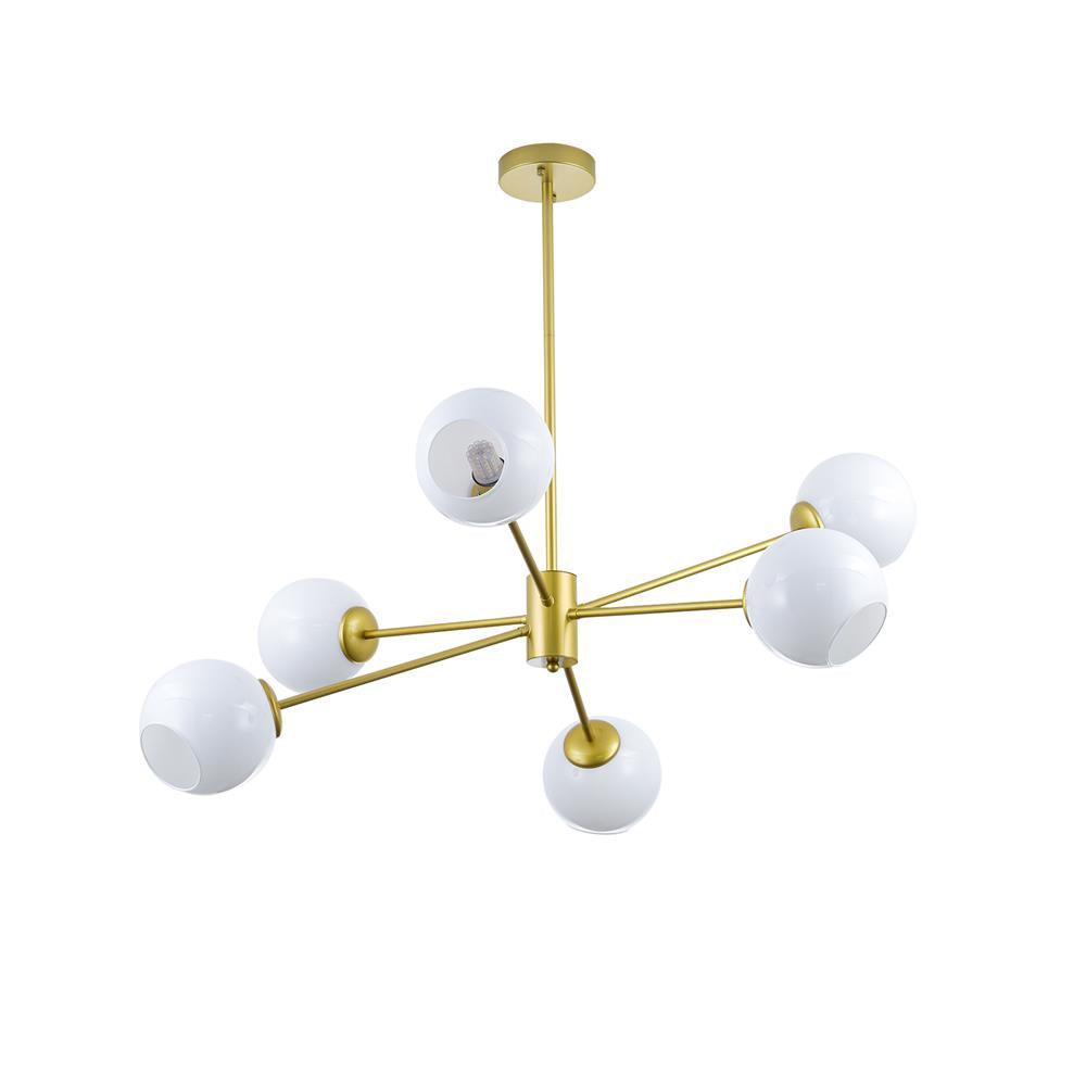 Staggered Glass 6 Light Chandelier ? 37″ x H 18.9″ / Dia 94cm x H 55cm / Golden Chandelier