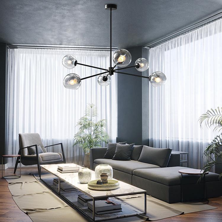 Staggered Glass 6 Light Chandelier Chandelier