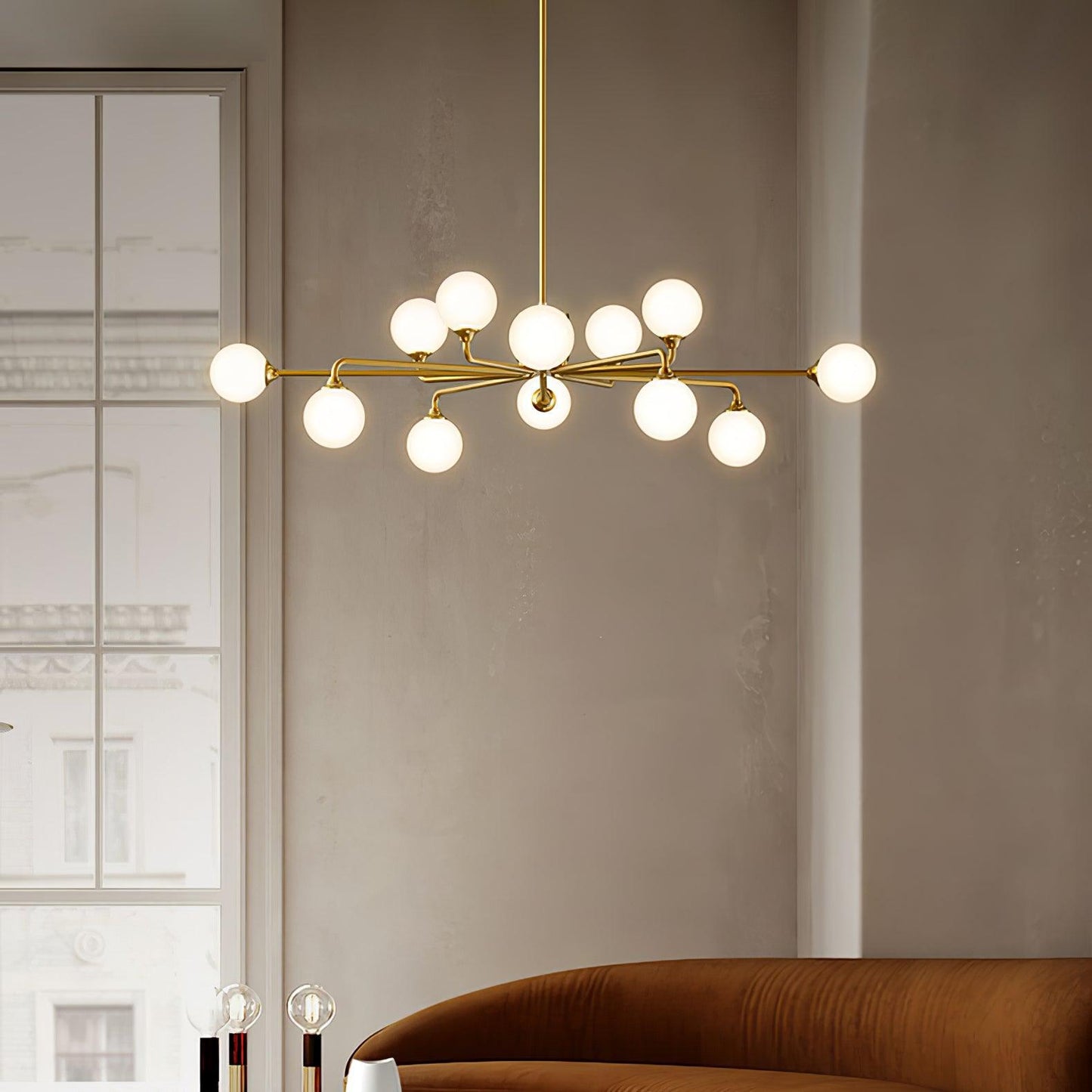 Staggered Glass Globes Chandelier Chandelier