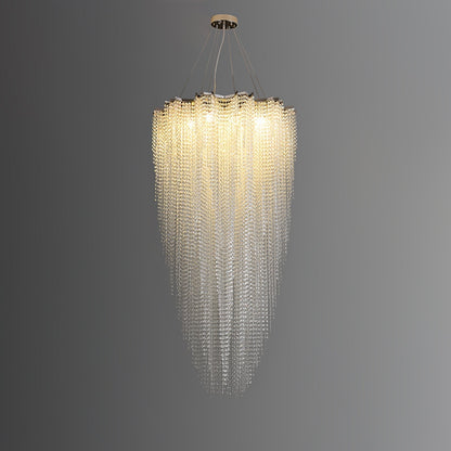 Stalizi Crystal chandelier ? 39.4″ x H 78.7″ / Dia 100cm x H 200cm / Chrome & Clear Crystal Chandelier