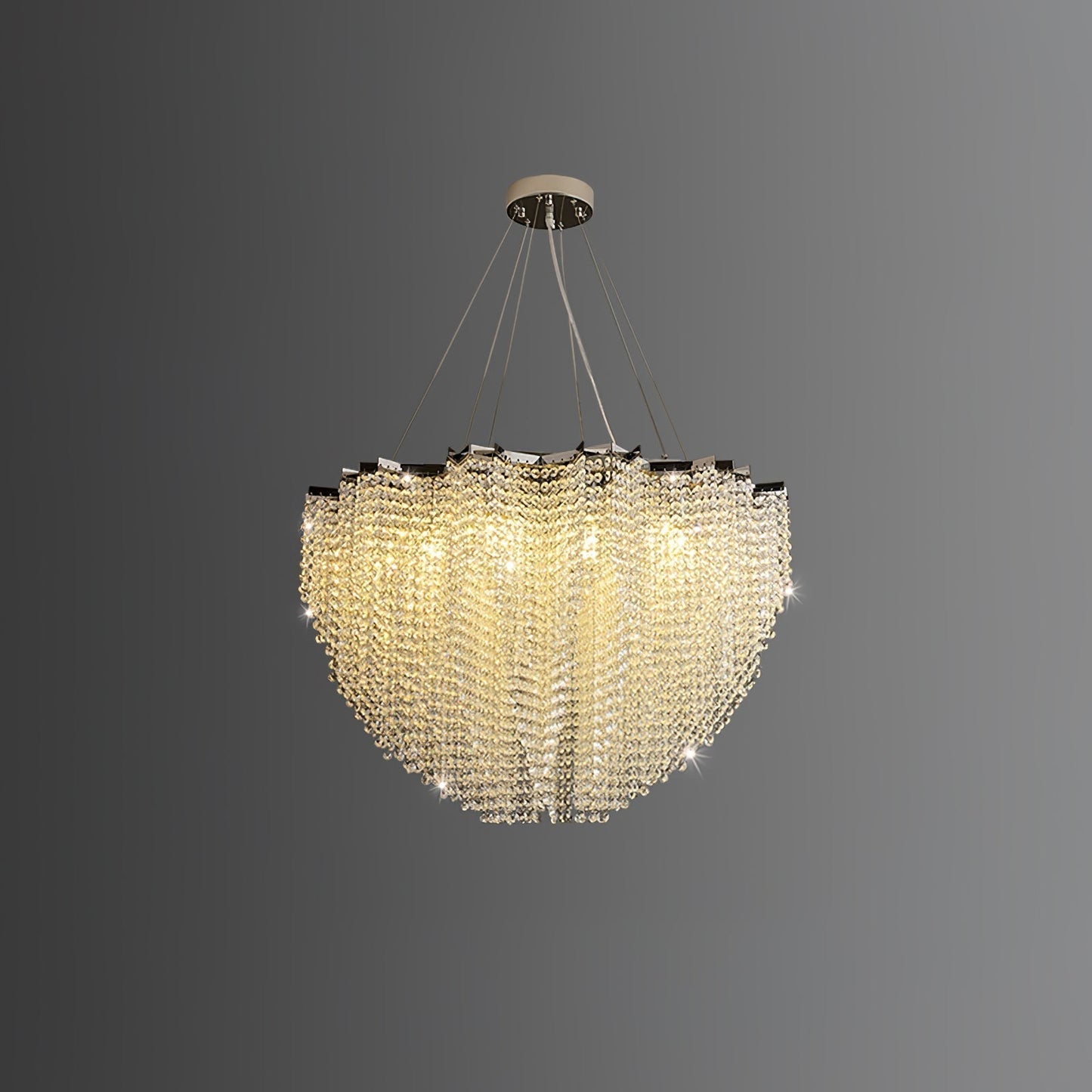 Stalizi Crystal chandelier ? 23.6″ x H 15.7″ / Dia 60cm x H 40cm / Chrome & Clear Crystal Chandelier