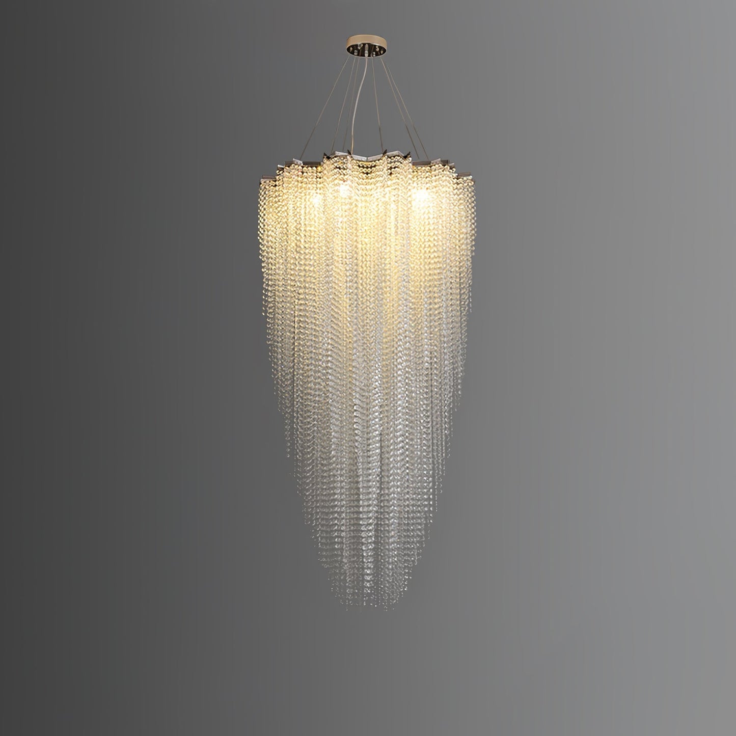 Stalizi Crystal chandelier ? 23.6″ x H 47.2″ / Dia 60cm x H 120cm / Chrome & Clear Crystal Chandelier