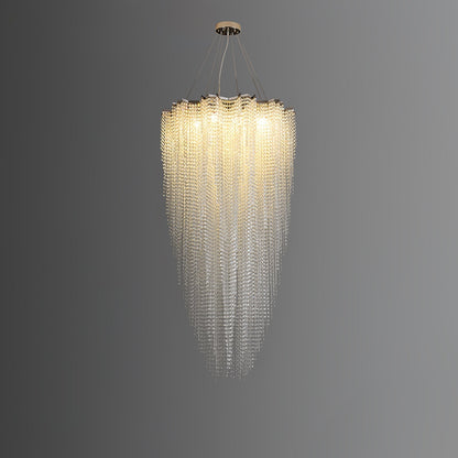 Stalizi Crystal chandelier ? 23.6″ x H 47.2″ / Dia 60cm x H 120cm / Chrome & Clear Crystal Chandelier