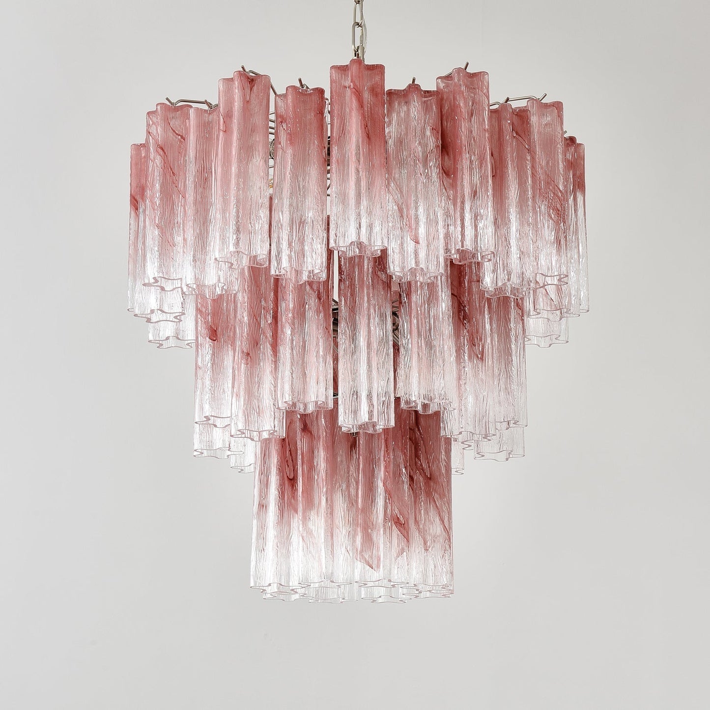 Starlight Rose Chandelier Dia 66cm x H 68cm / ? 26.1″ x H 26.8″ / Pink & Chrome Chandelier