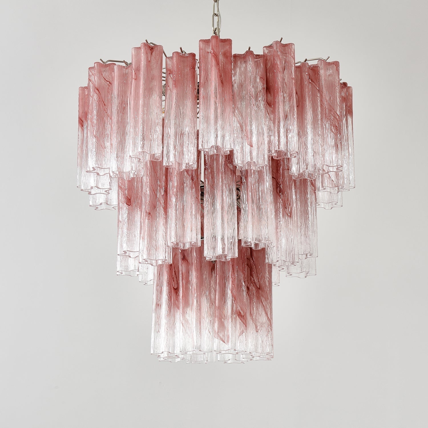 Starlight Rose Chandelier Dia 66cm x H 68cm / ? 26.1″ x H 26.8″ / Pink & Chrome Chandelier