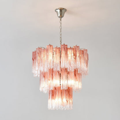 Starlight Rose Chandelier Dia 66cm x H 68cm / ? 26.1″ x H 26.8″ / Pink & Chrome Chandelier
