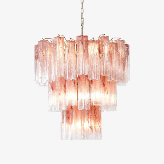 Starlight Rose Chandelier Dia 66cm x H 68cm / Dia 26.1″ x H 26.8″ / Pink & Chrome Chandelier