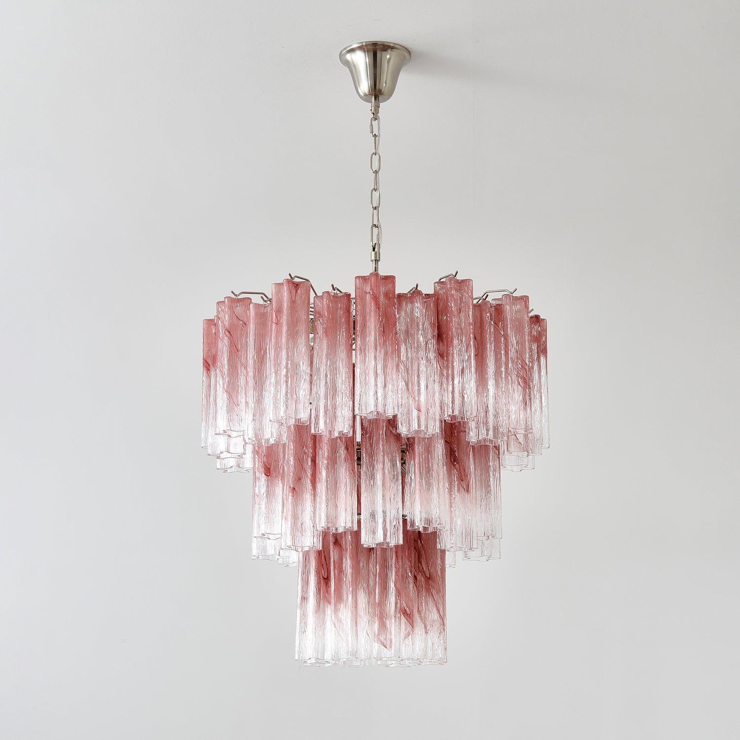 Starlight Rose Chandelier Dia 66cm x H 68cm / ? 26.1″ x H 26.8″ / Pink & Chrome Chandelier