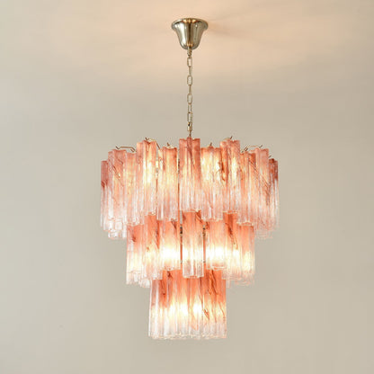 Starlight Rose Chandelier Dia 66cm x H 68cm / ? 26.1″ x H 26.8″ / Pink & Chrome Chandelier