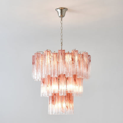 Starlight Rose Chandelier Dia 66cm x H 68cm / ? 26.1″ x H 26.8″ / Pink & Chrome Chandelier
