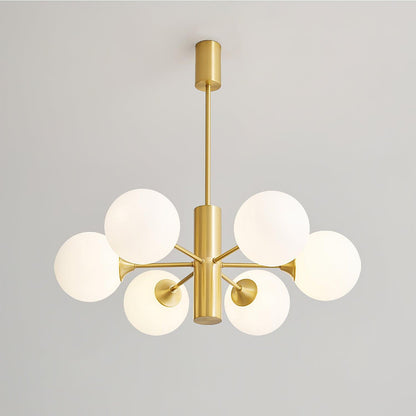 Stella Brass Chandelier 6 Heads ? 27.6″ x H 25.6″ / Dia 70cm x H 65cm / Brass & White Chandelier